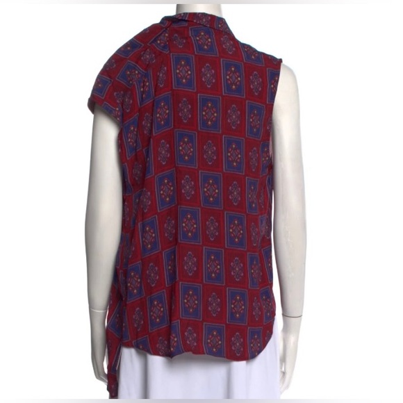 Balenciaga 2019 Convertible Paisley Asymmetrical Button-Up size FR 36 US 4 NWT - Picture 3 of 16